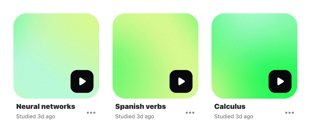 Regen study decks: Neural networks, Spanish verbs, and Calculus