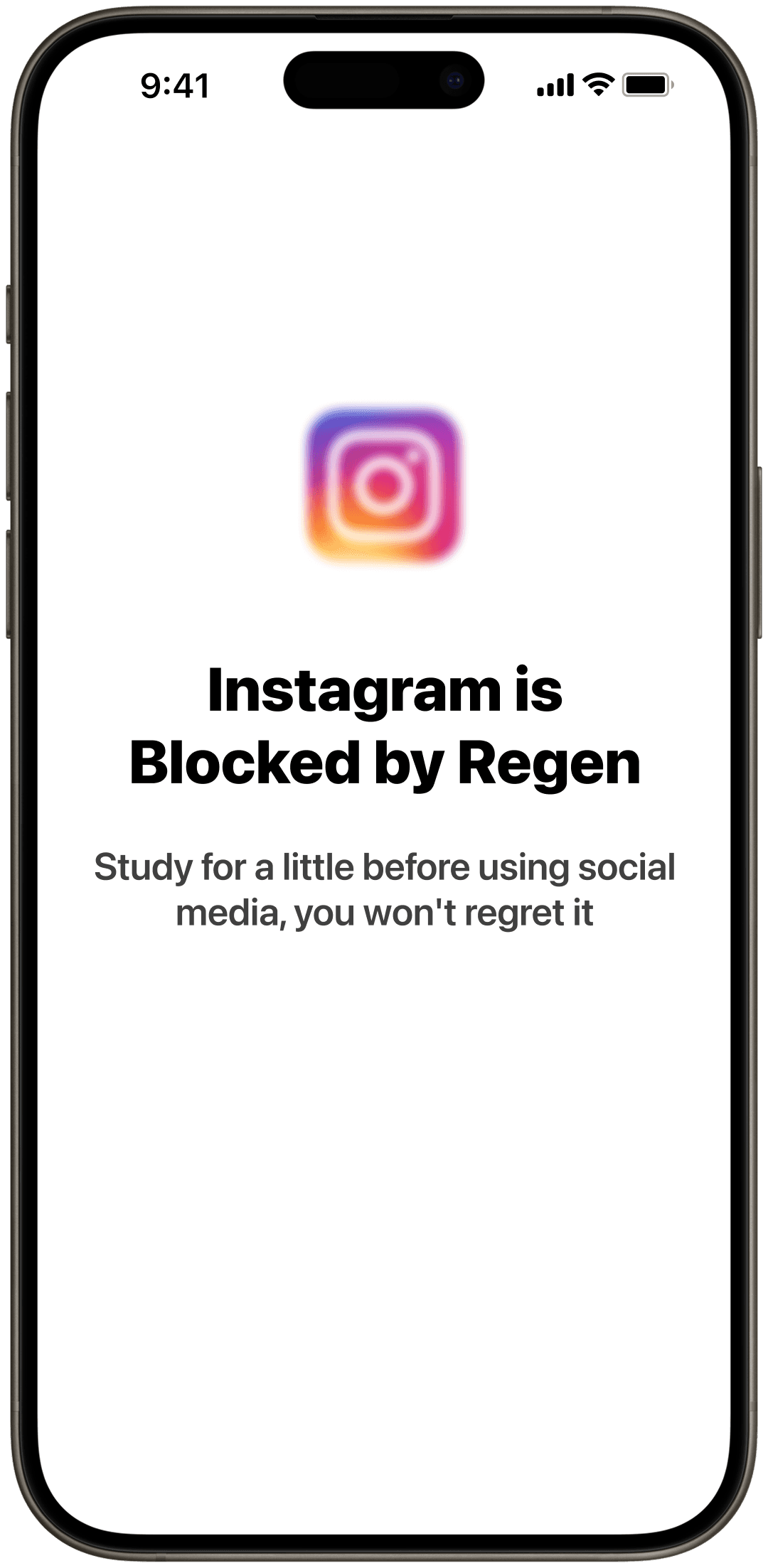 Instagram blocked by Regen